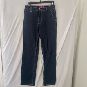 Blue dickies with white exposed stitching size 0/24